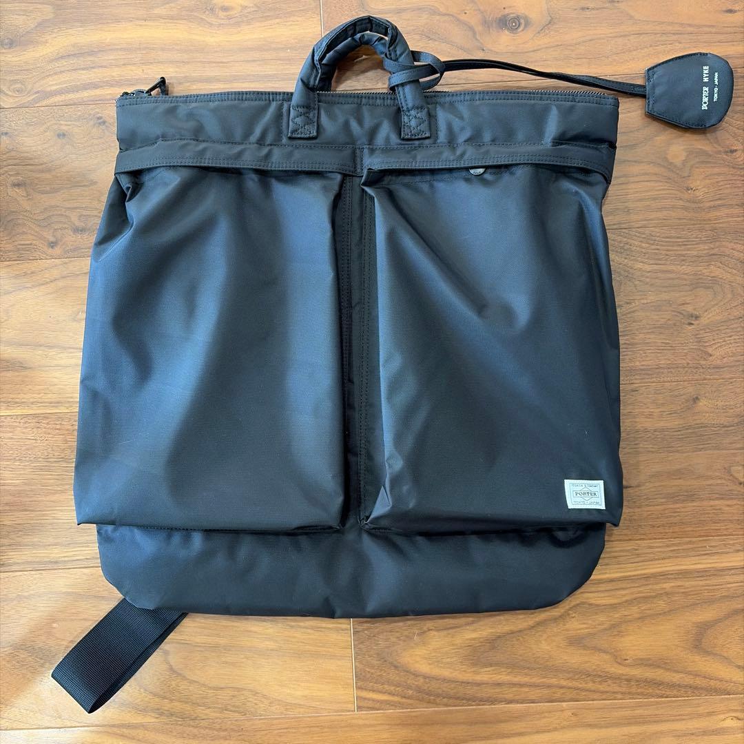 HYKE × PORTER HELMET BAG BLACK 25AW