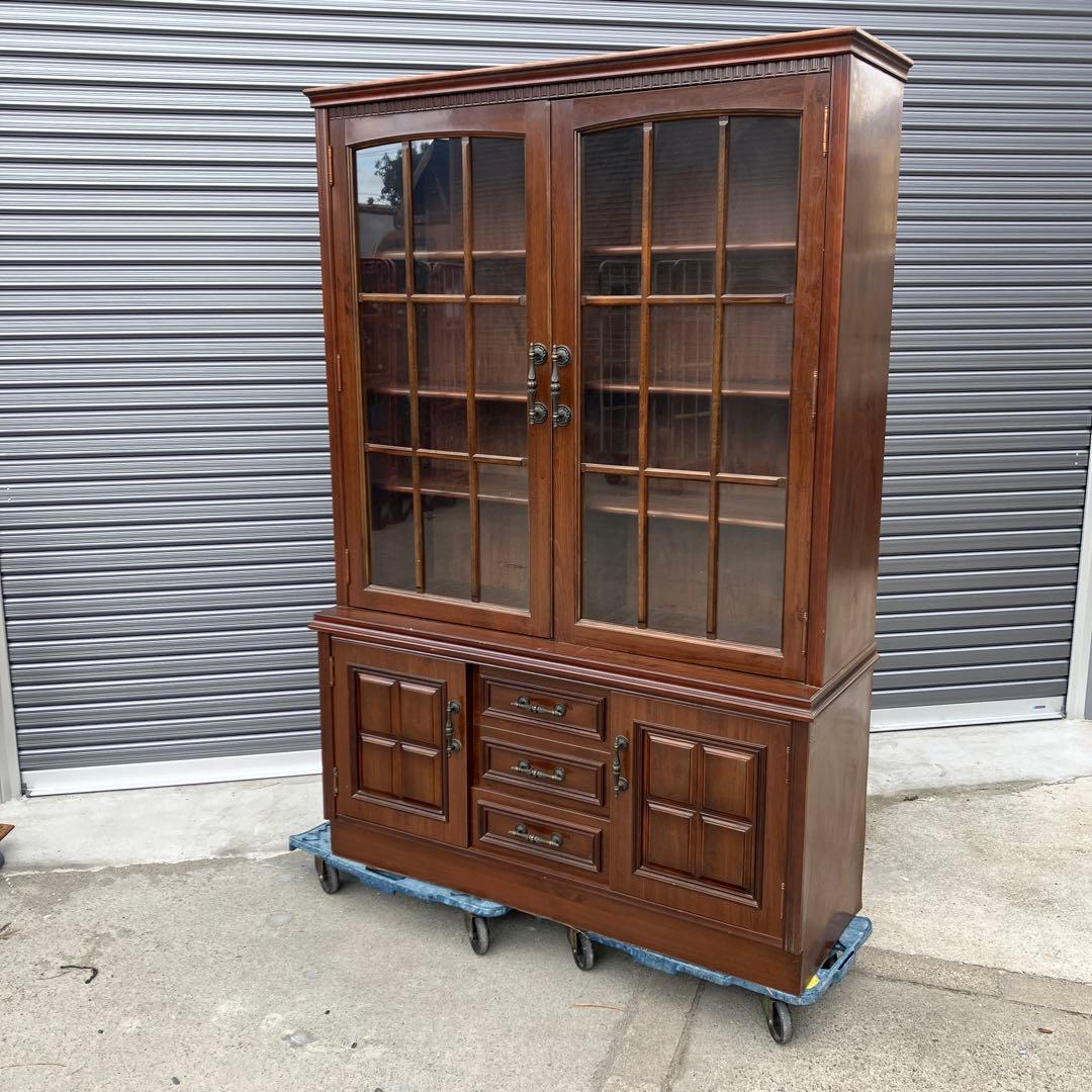 アンティーク 木製カップボード サイドボード 飾り棚 大型 食器棚 ビンテージ