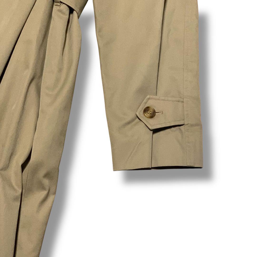 アクアスキュータム　英国製　チェック　ステンカラーコート ベージュ　比翼　XL