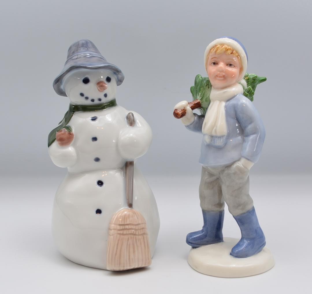 木を持つ少年／スノーマン　２体セット　★ロイヤルコペンハーゲン　ご成約済み