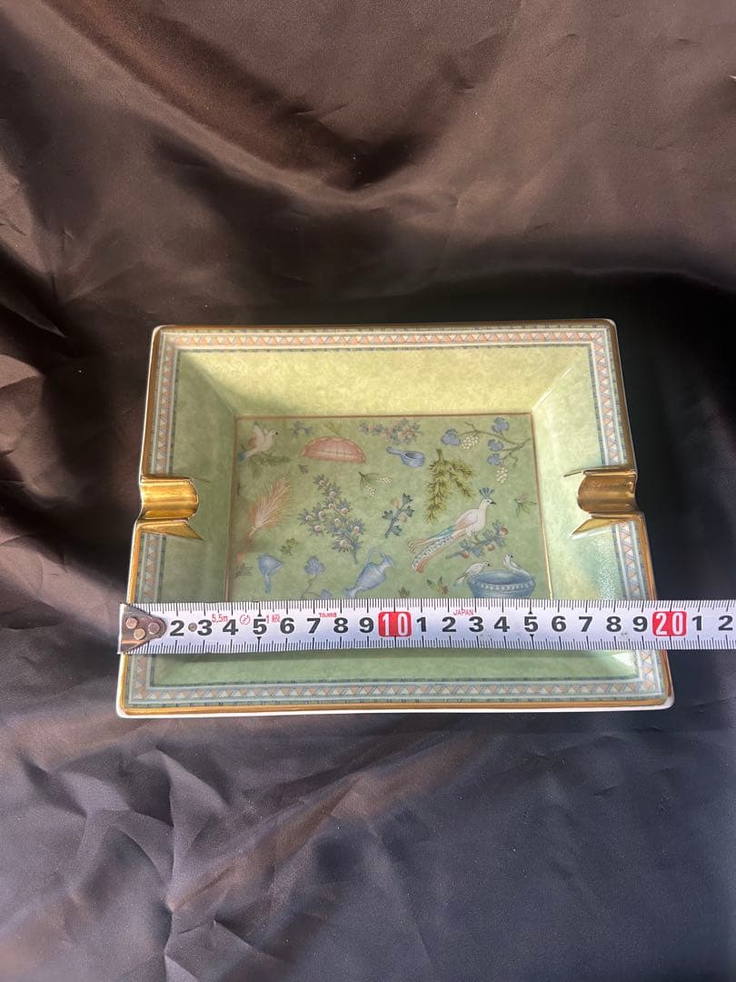 HERMES（エルメス）陶器アッシュトレイ 小物入れ 灰皿 孔雀