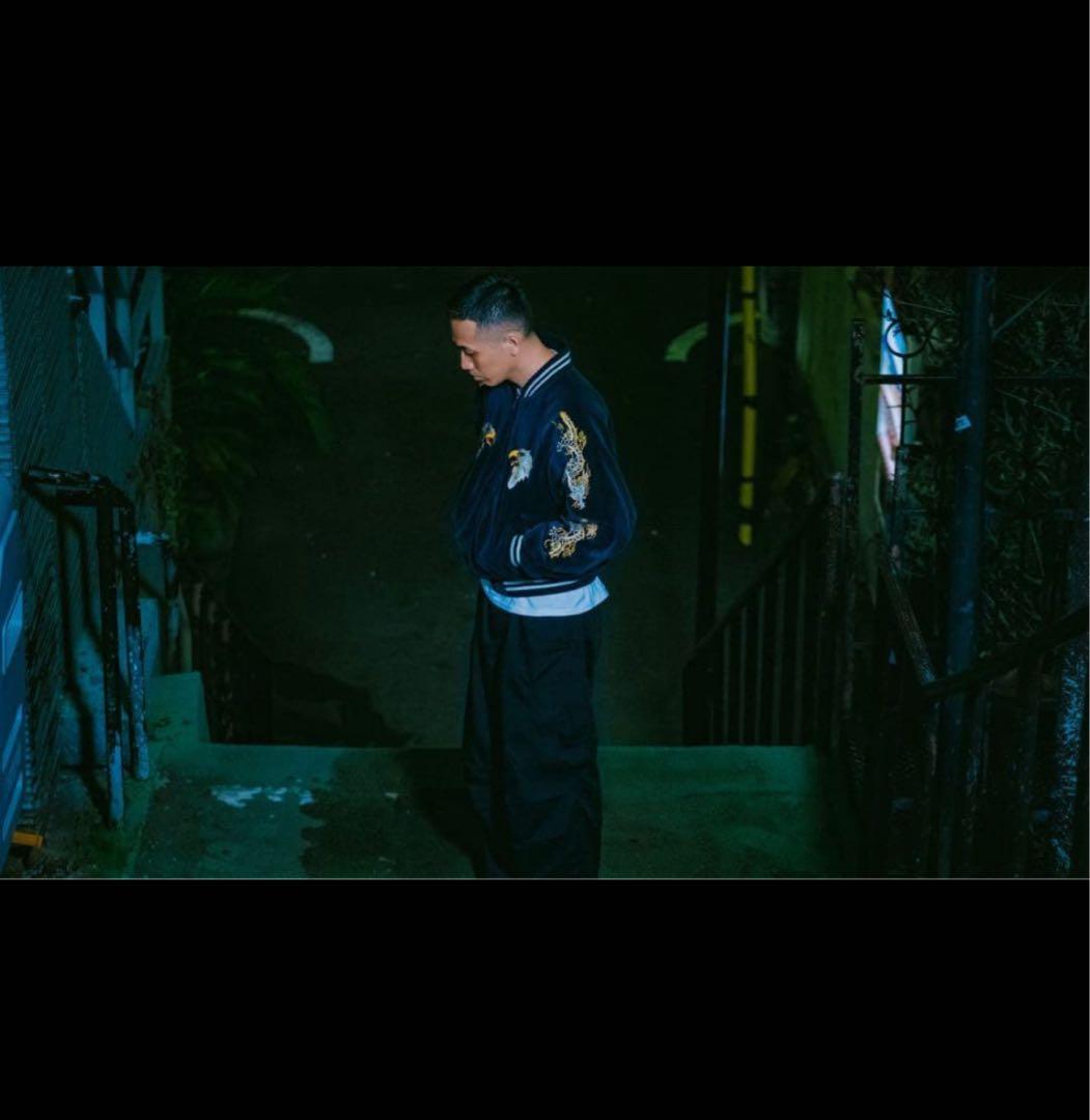 90s ベロア スカジャン ドラゴン 鷹 別珍 スーベニアジャケット JJJ着用