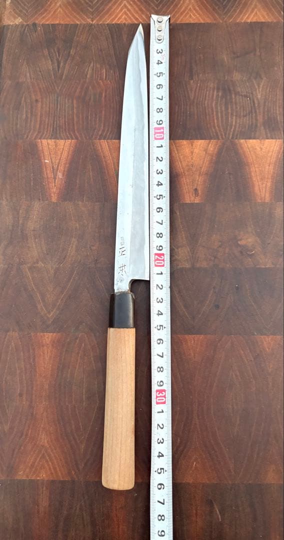 正本　切付　柳刃　7寸　210mm 包丁　白鋼　和包丁　刺身　水牛柄　研ぎ済