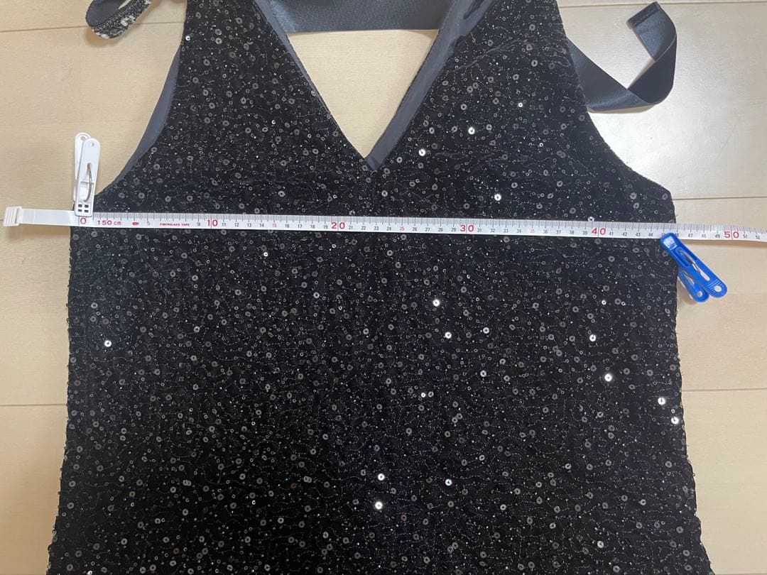 leur logette ベロアスパンコールドレス black