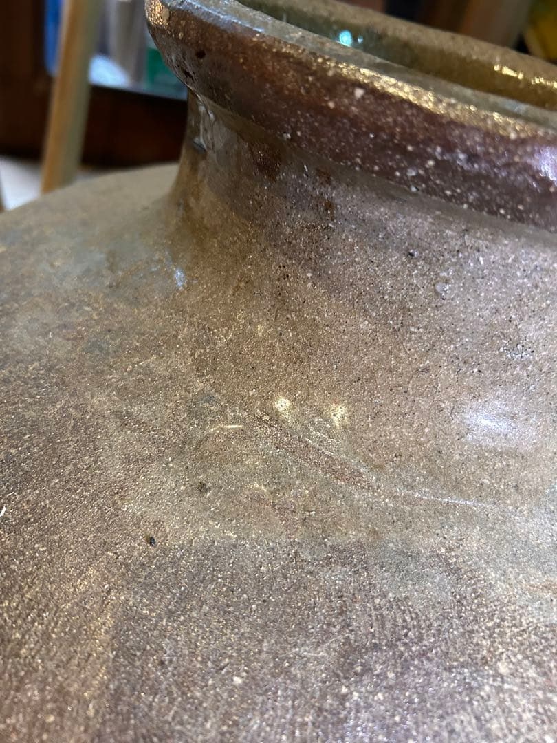 古美術◾️蔵の入口付近にあった特大50cmサイズの壺、壷、花瓶、甕、花道具、茶道具