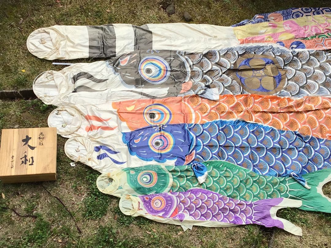 ●逸品〓旧家整理品●高級 鯉のぼり●幸正監修・飛翔之鯉『大利』6M●家紋丸に梅鉢