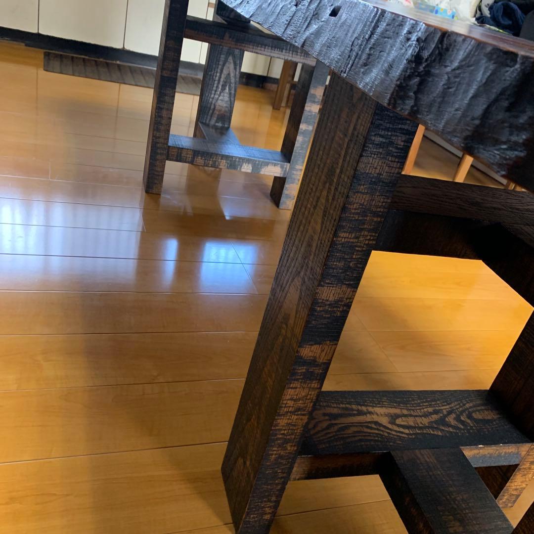 一枚板 ダイニングテーブル テーブル 挽目漆仕上げ