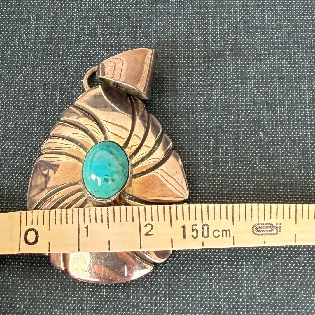 ヴィンテージ ナバホ族 サンバースト　ターコイズ ペンダントトップ