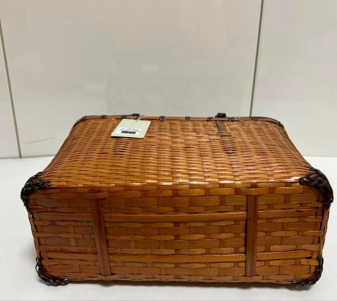 かごバック　かごバッグ　竹 竹製 浴衣ゆかた　麻生地の袋付き　京都　衿秀