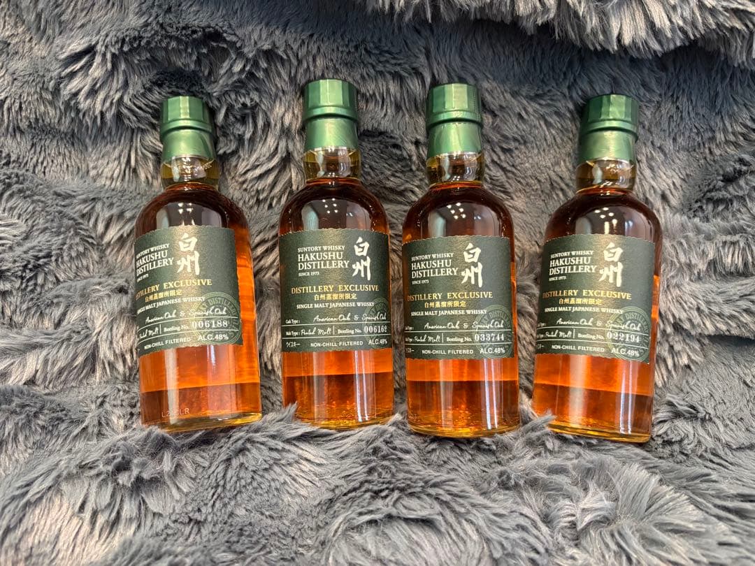 白州蒸留所限定ウイスキー180ml 4本+グラスセット