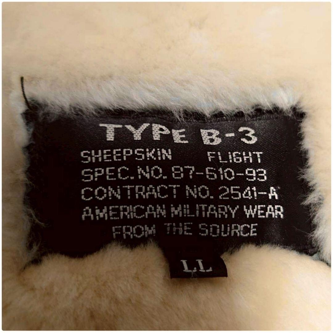 90S ヴィンテージ リアルシープスキンムートンB-3フライトジャケット LL