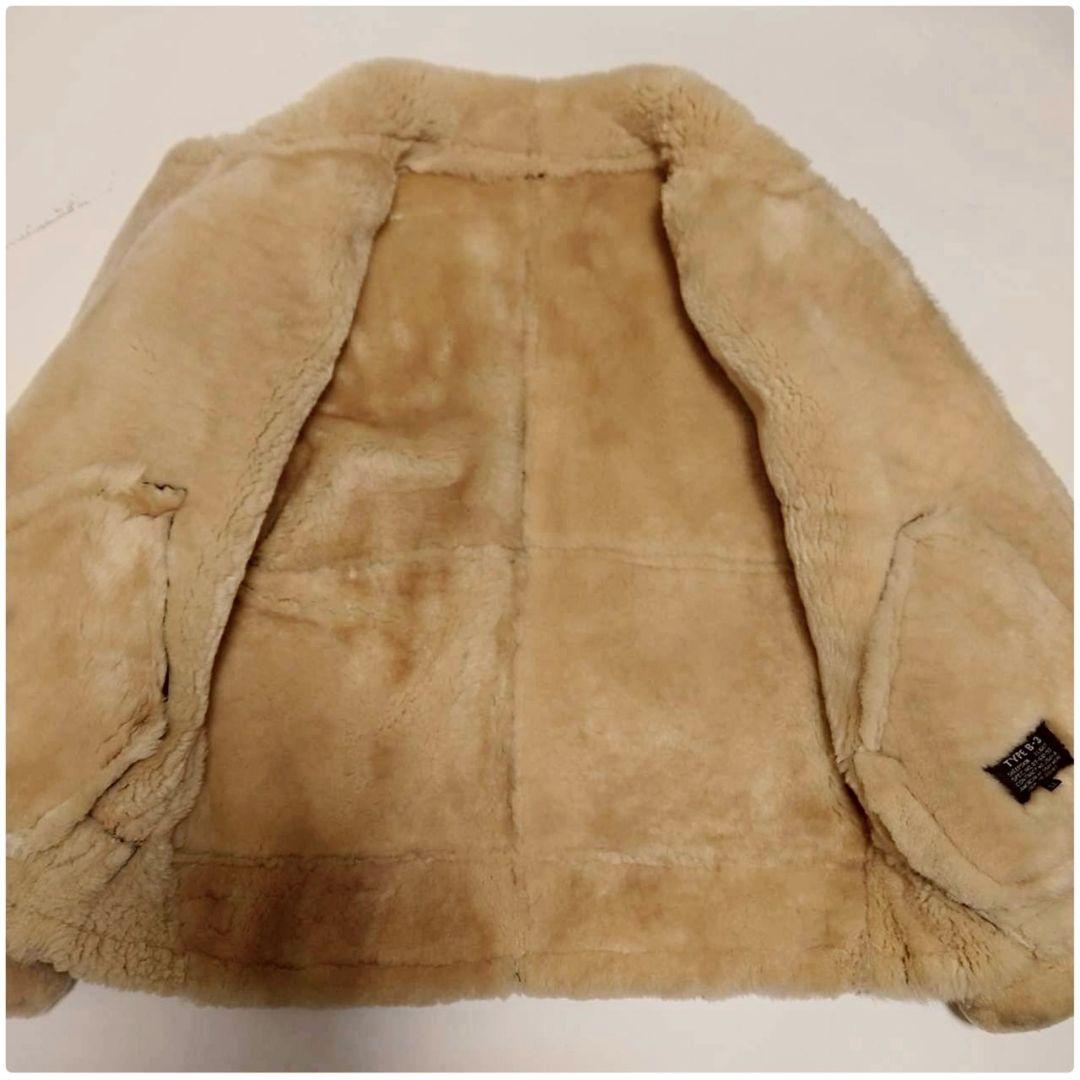 90S ヴィンテージ リアルシープスキンムートンB-3フライトジャケット LL