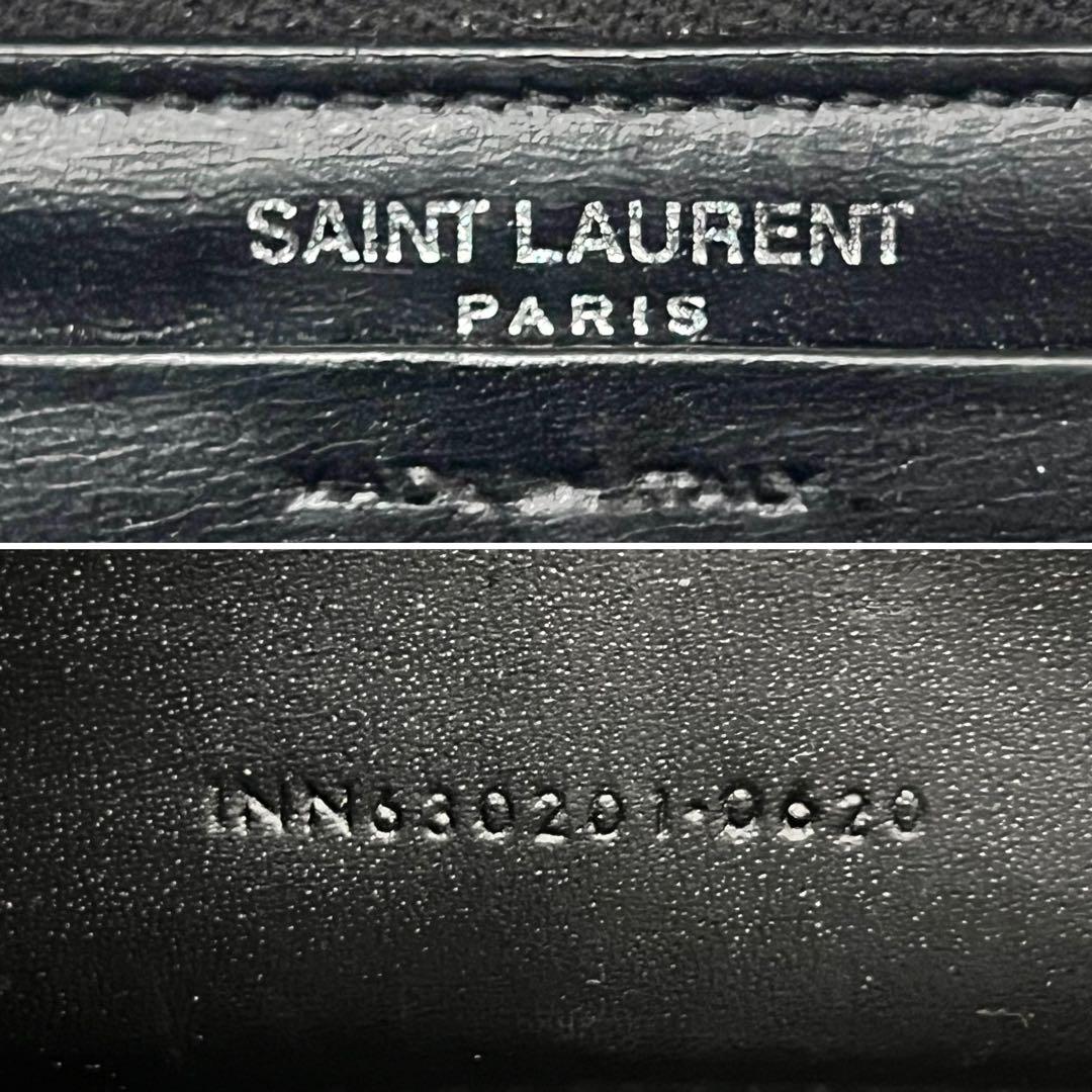 ◇箱・袋付き極美品◇サンローラン　長財布　カーフレザー　ブラック　YSLロゴ