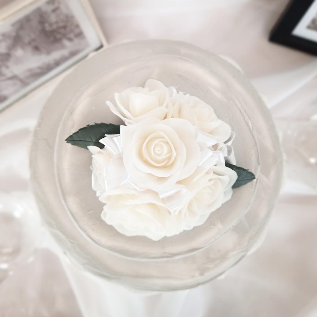 グレイッシュなバラのクレイケーキ