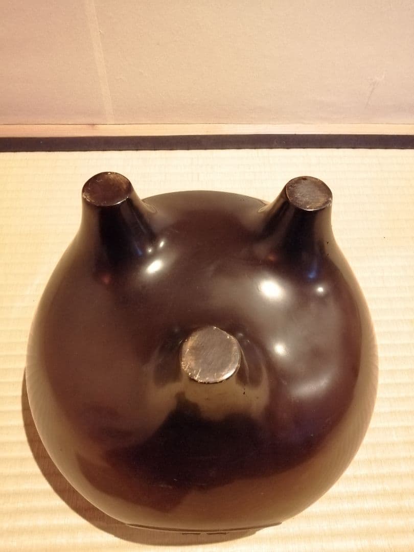 【茶事具】釜師政光、風炉師昇雲造　唐銅朝鮮風炉釜　茶釜　釜401