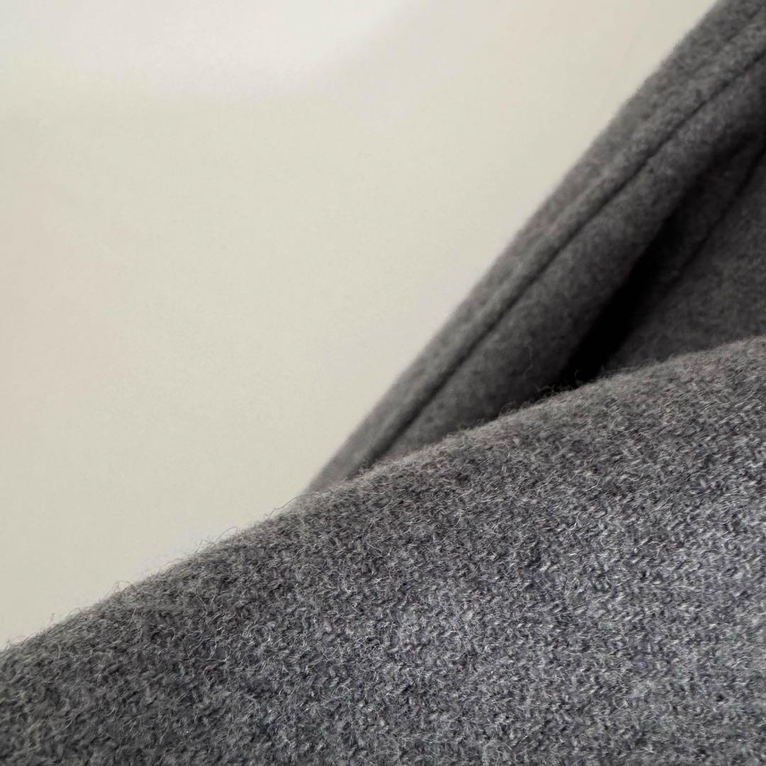 【極美品】ジェイプレス/スーパー100S二重織メルトンダッフルコート/グレー/L