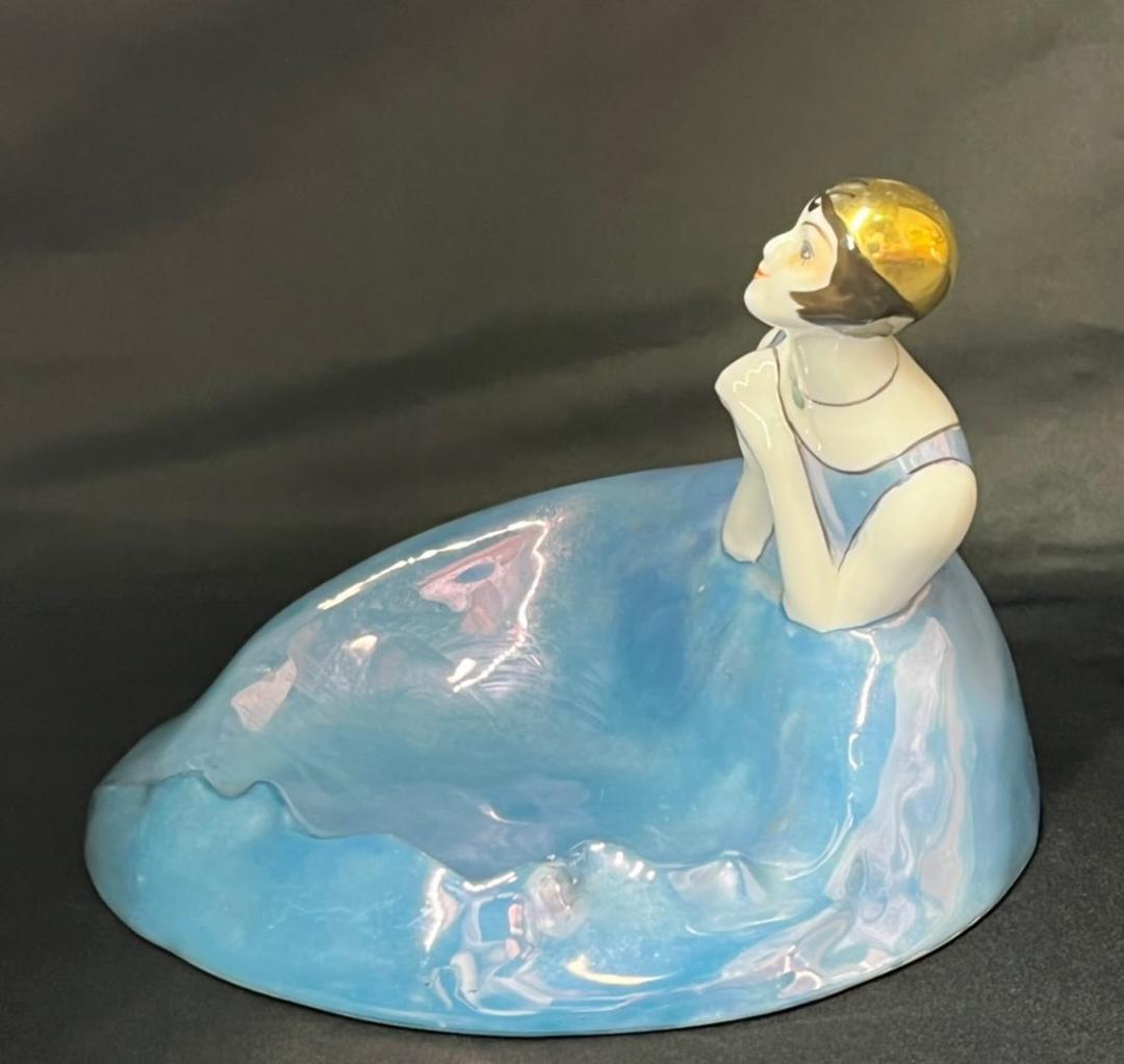 オールドノリタケ デコレディ ラスター彩 小物入れ 灰皿 アールデコ 婦人