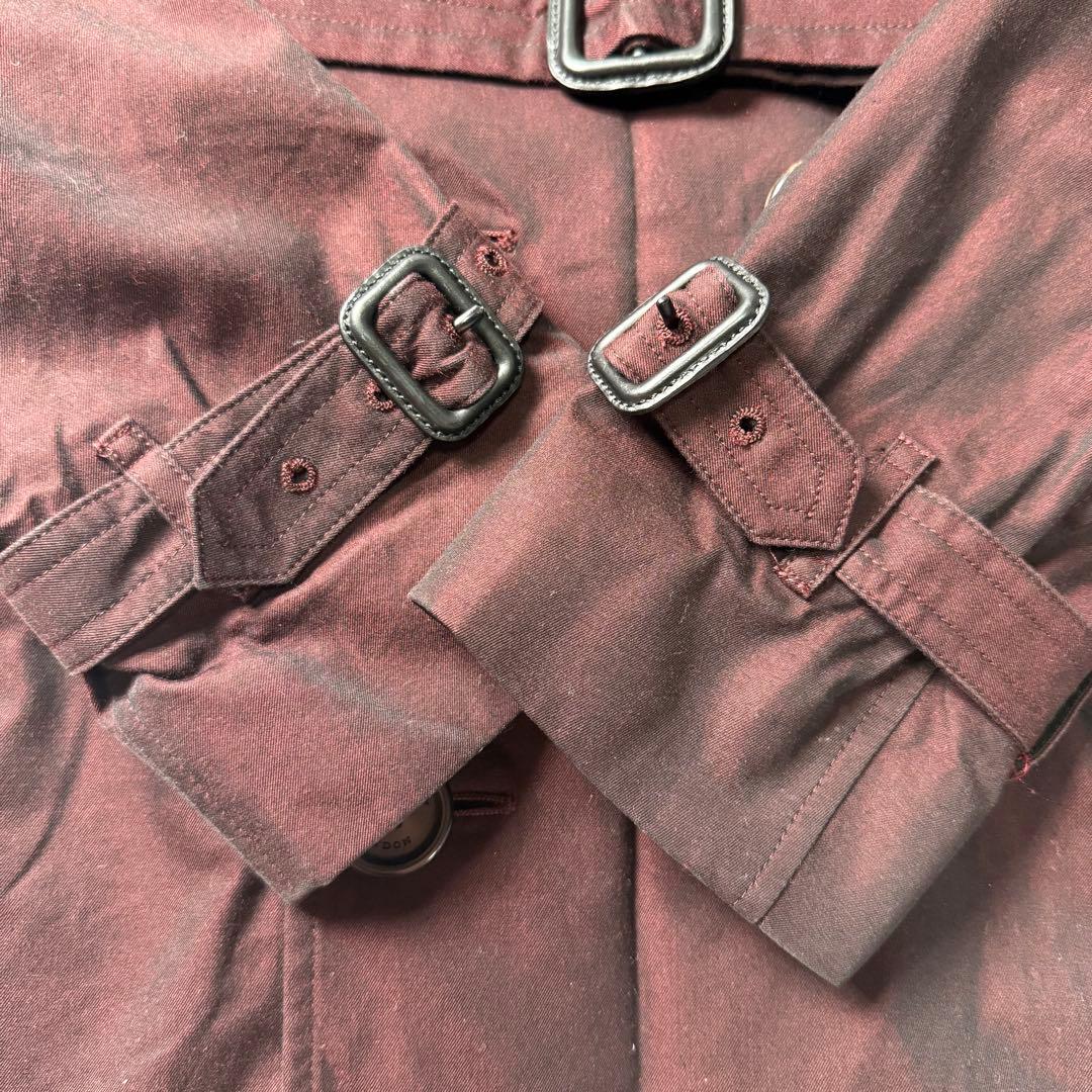 【希少・近年】BURBERRY ショートトレンチコート ベルト ボルドー 48