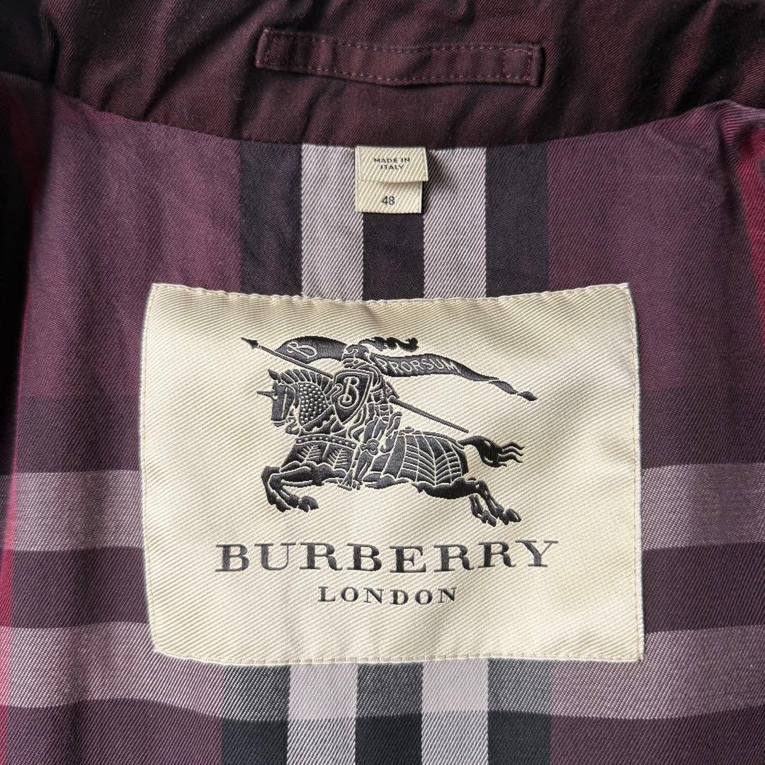 【希少・近年】BURBERRY ショートトレンチコート ベルト ボルドー 48