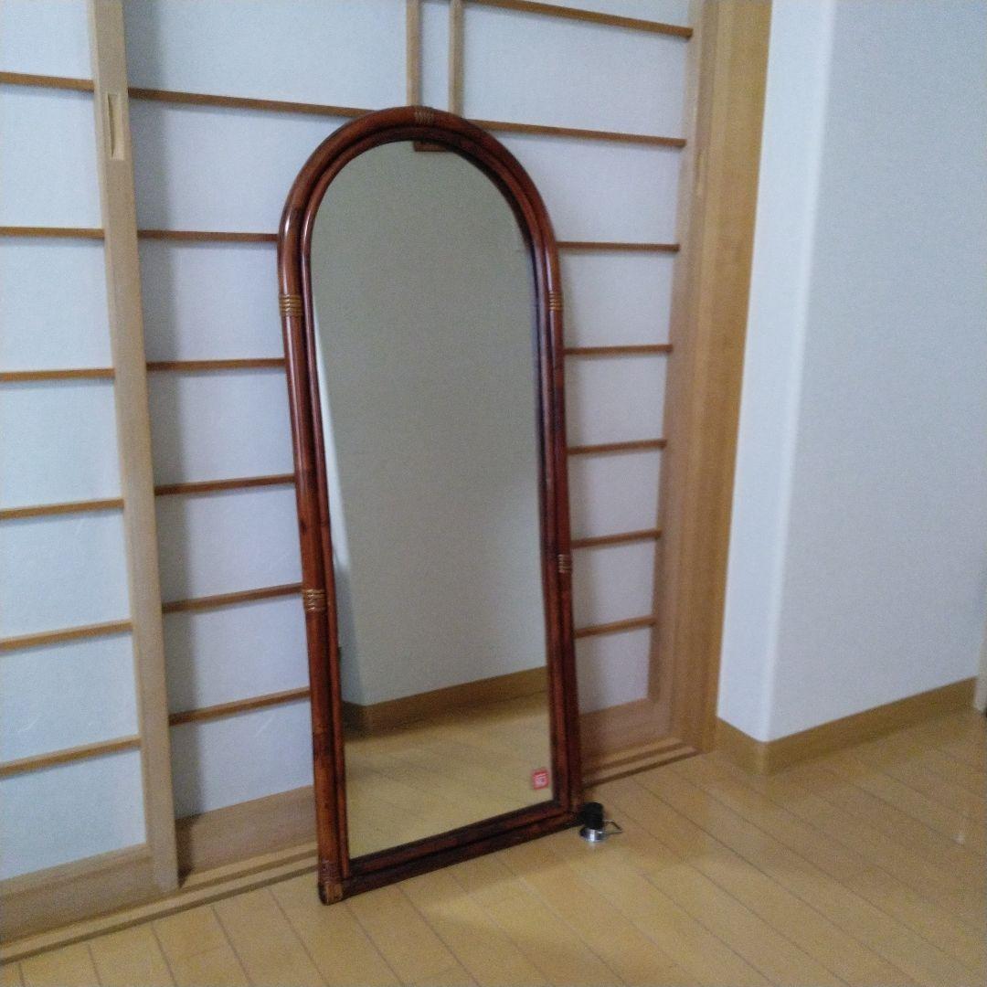 お値下げ！籐姿見 ヴィンテージ ラタン
