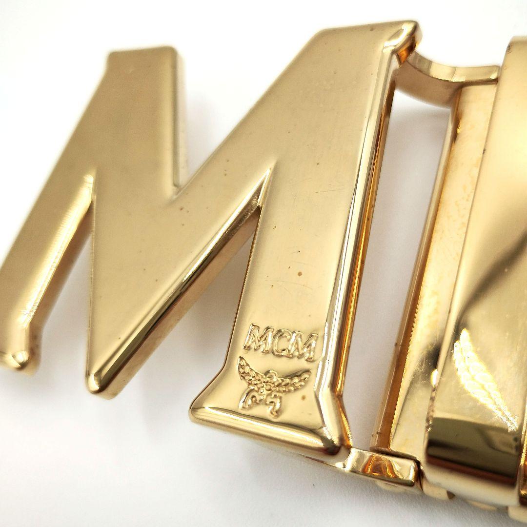 MCM ゴールド バックル ベルト レザー レッド　希少品