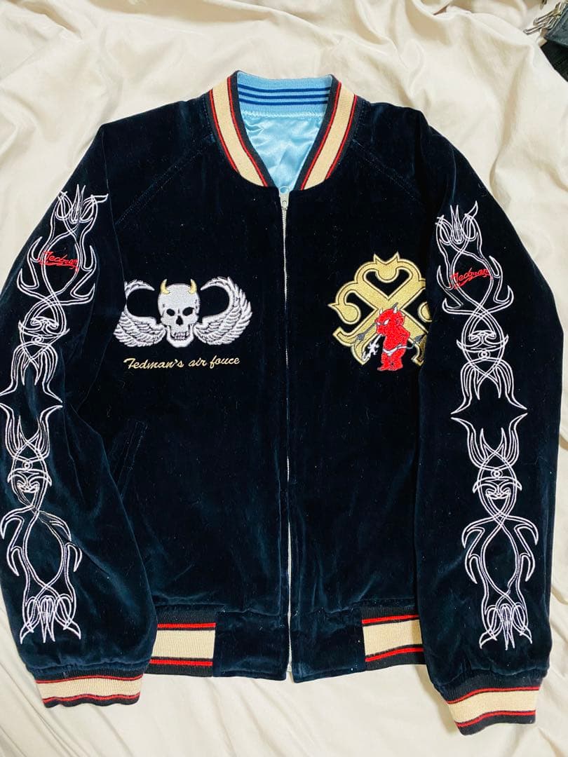 TEDMAN ２面用 日本限定 スカジャン　龍　別珍　サテン