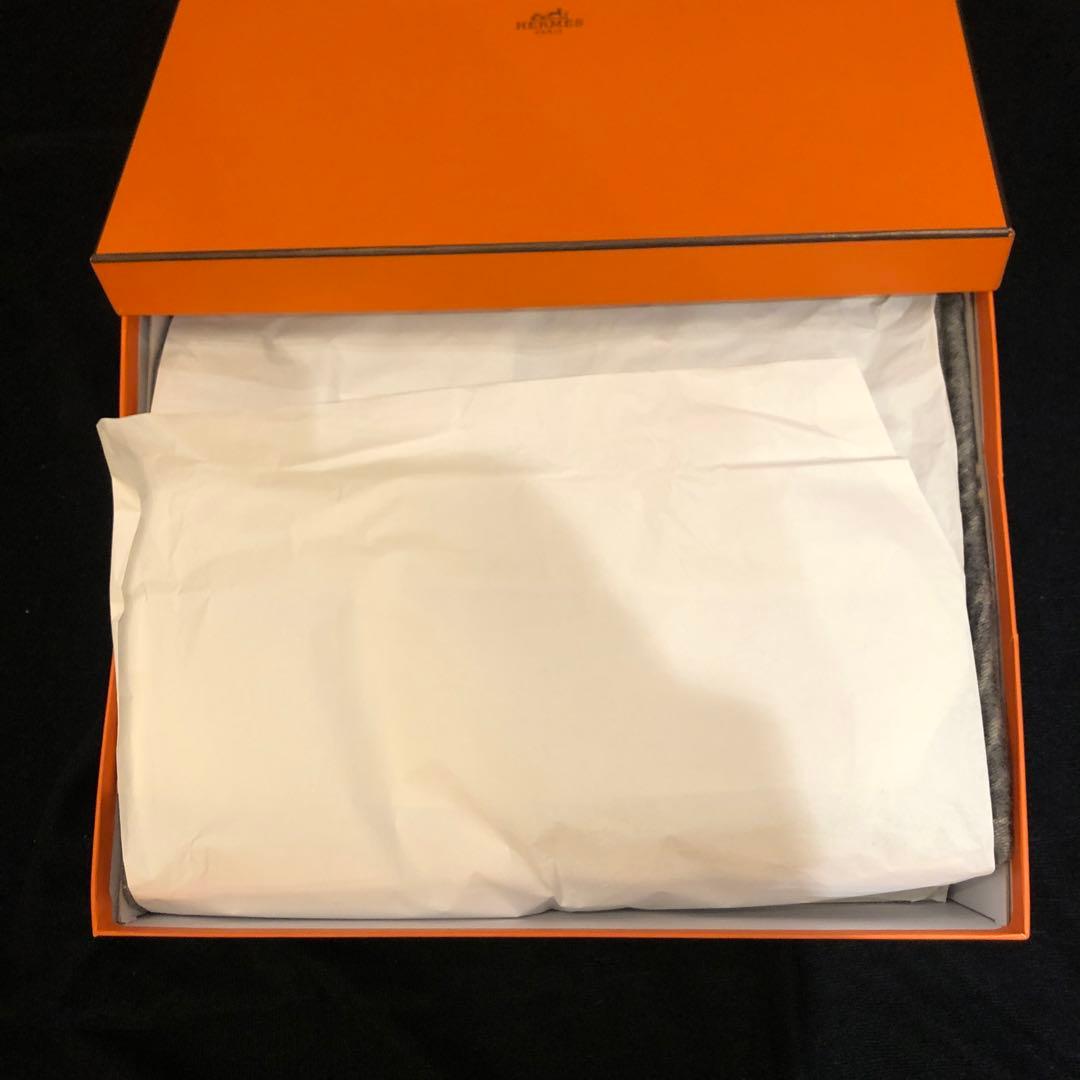 HERMES 馬デザイン ストール ブランケットグレー系
