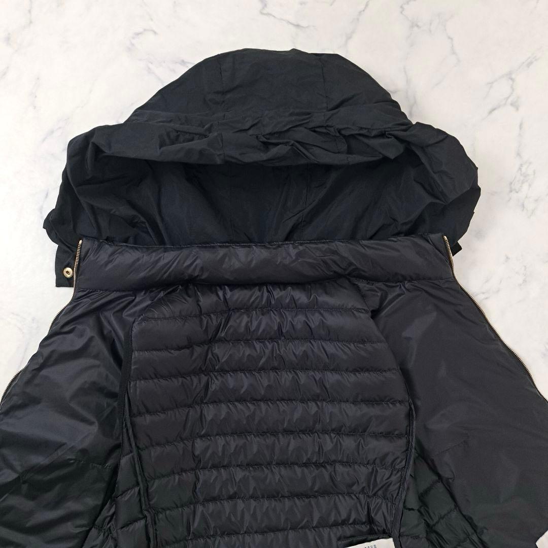 美品★MONCLER モンクレール ダウンベスト フリル 軽量 0 ブラック