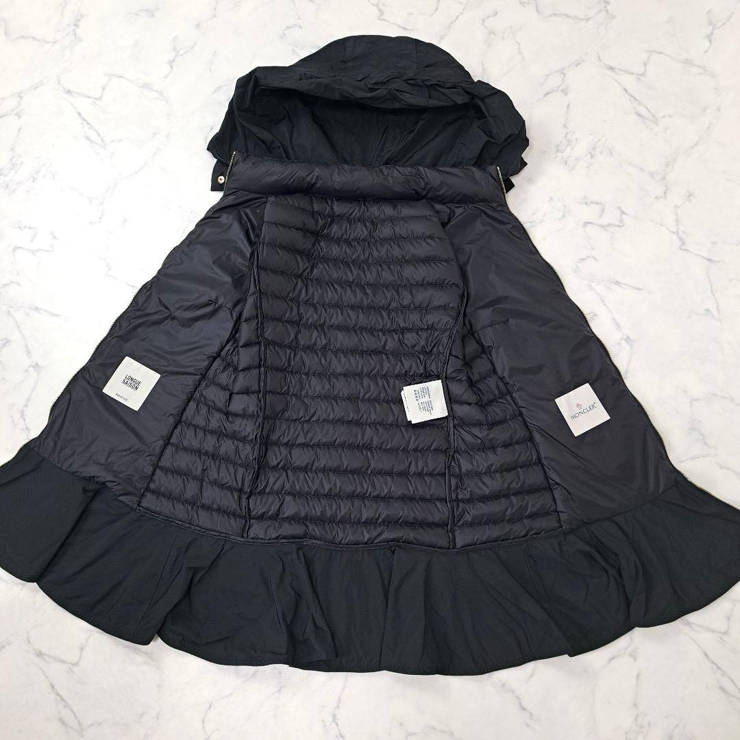 美品★MONCLER モンクレール ダウンベスト フリル 軽量 0 ブラック