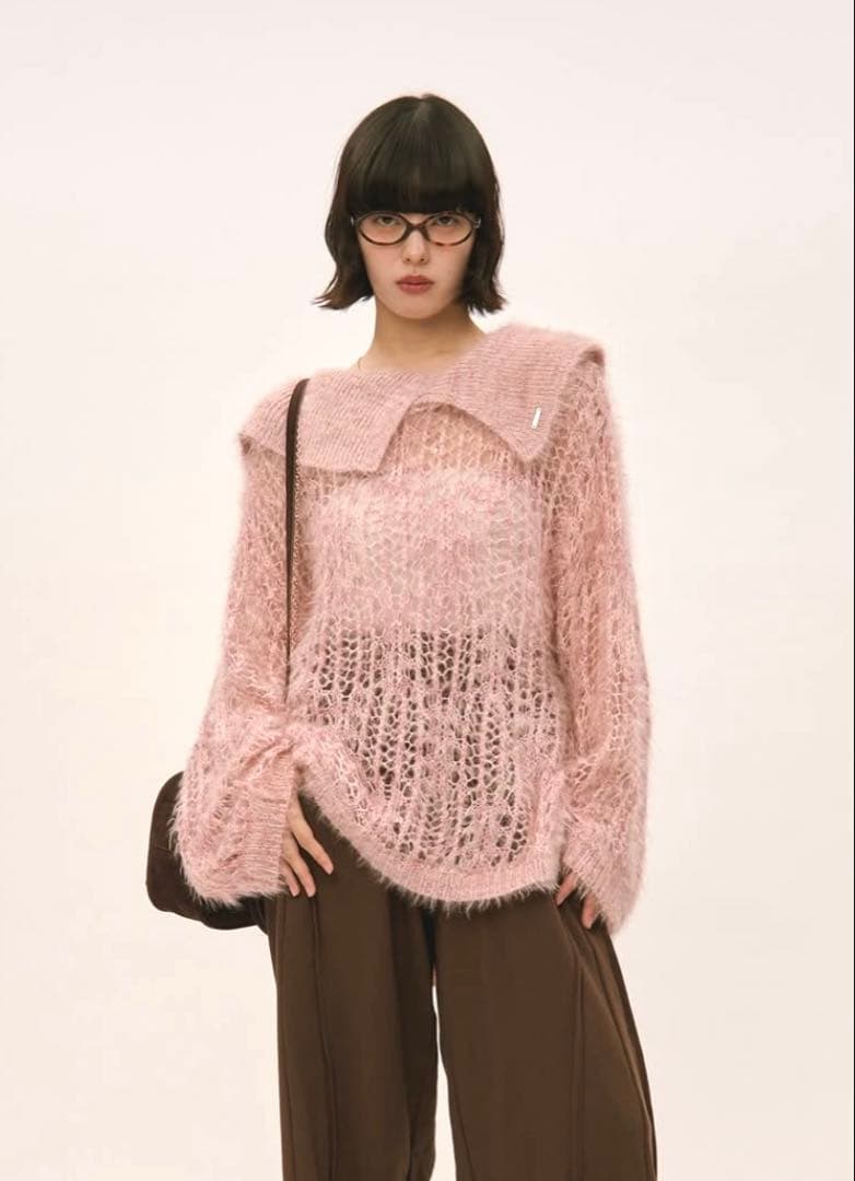 k*◎様 【完売品】ロワンニュイシアーカラーニット ピンク