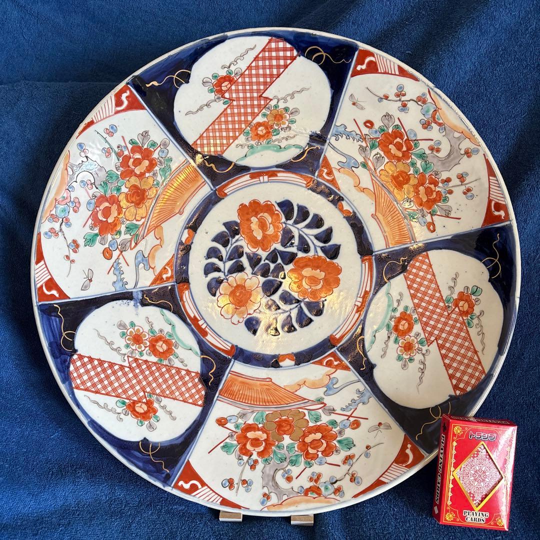 ⬛︎古伊万里⬛︎特大15寸大皿⬛︎色絵⬛︎明治大正時代⬛︎手描⬛︎骨董古美術品⬛︎有田