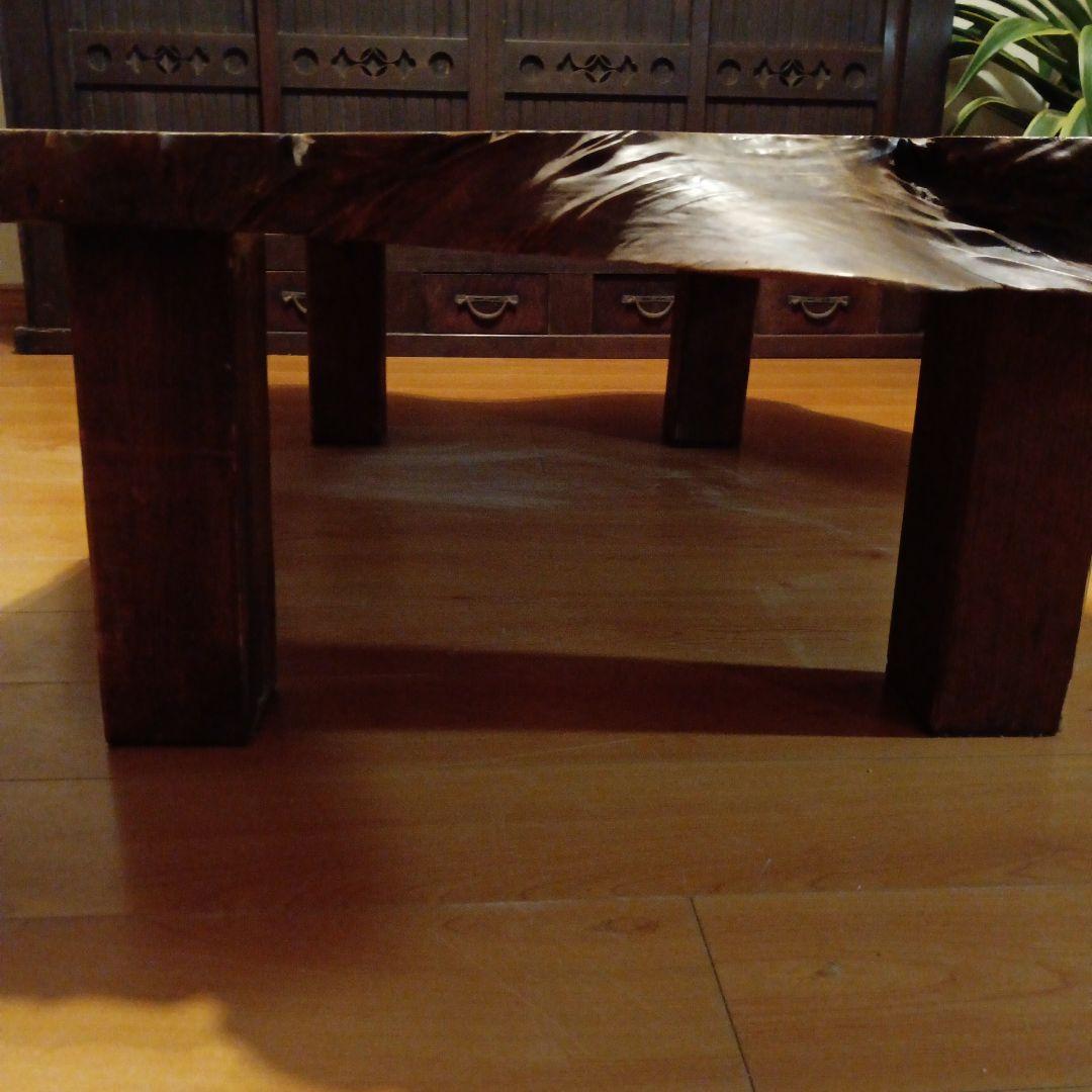 無垢材 センターテーブル 自然木の形状一枚板　デスク　テーブル　天然木版