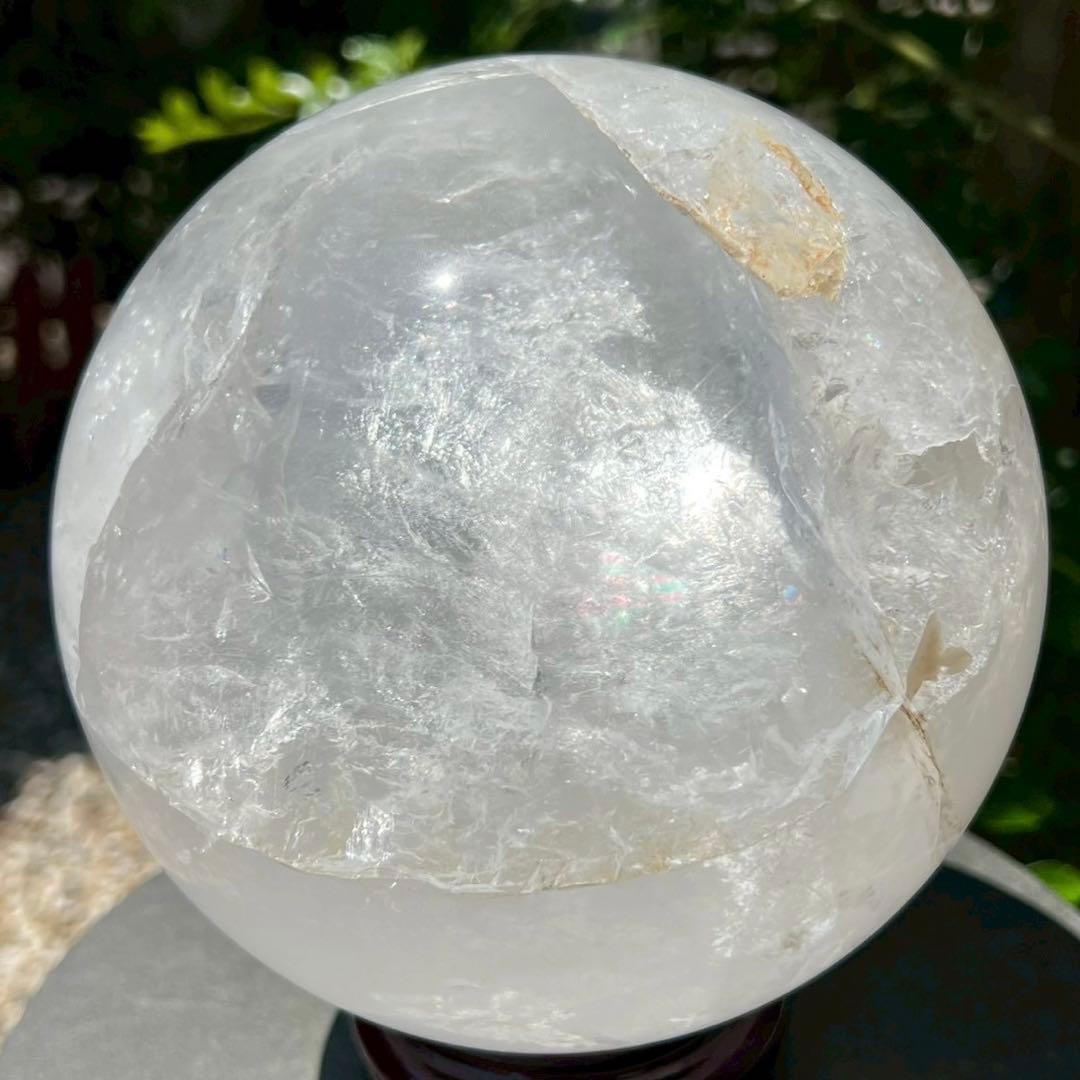 ✳️存在際立つ美麗超大玉‼️✨レインボー ヒマラヤ水晶 丸玉 天然石 原石 置物