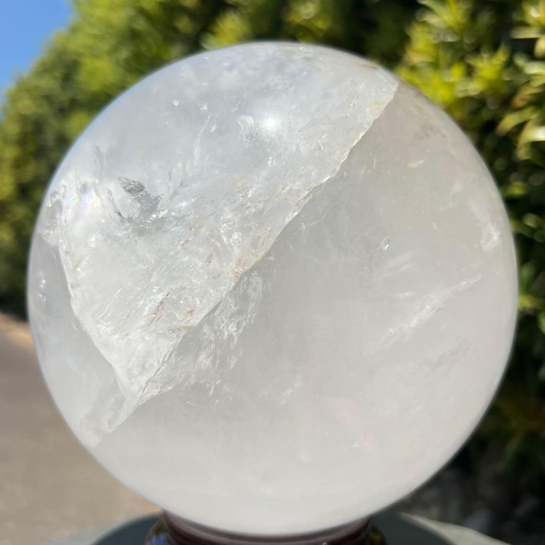 ✳️存在際立つ美麗超大玉‼️✨レインボー ヒマラヤ水晶 丸玉 天然石 原石 置物