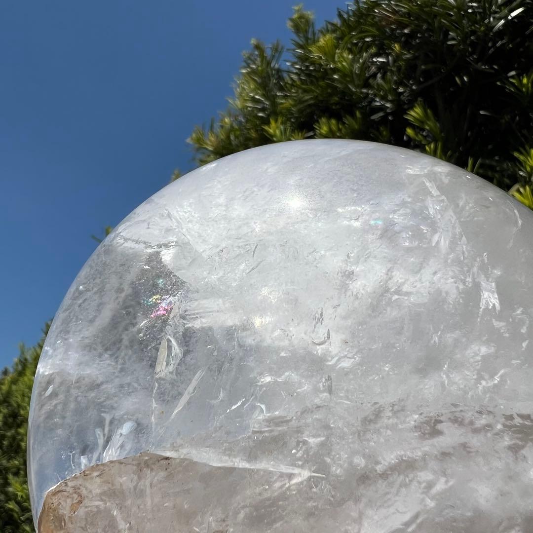 ✳️存在際立つ美麗超大玉‼️✨レインボー ヒマラヤ水晶 丸玉 天然石 原石 置物