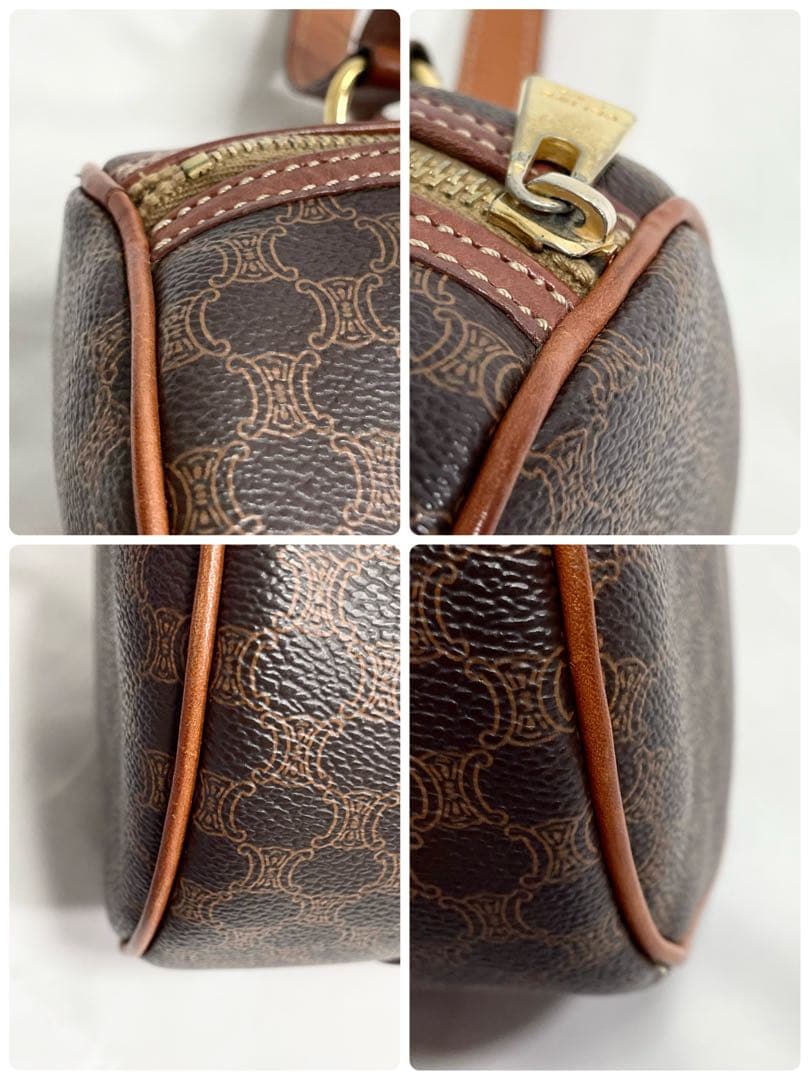 セリーヌ マカダム ハンドバッグ ミニボストンバッグ 筒型 大容量 多機能 ロゴ