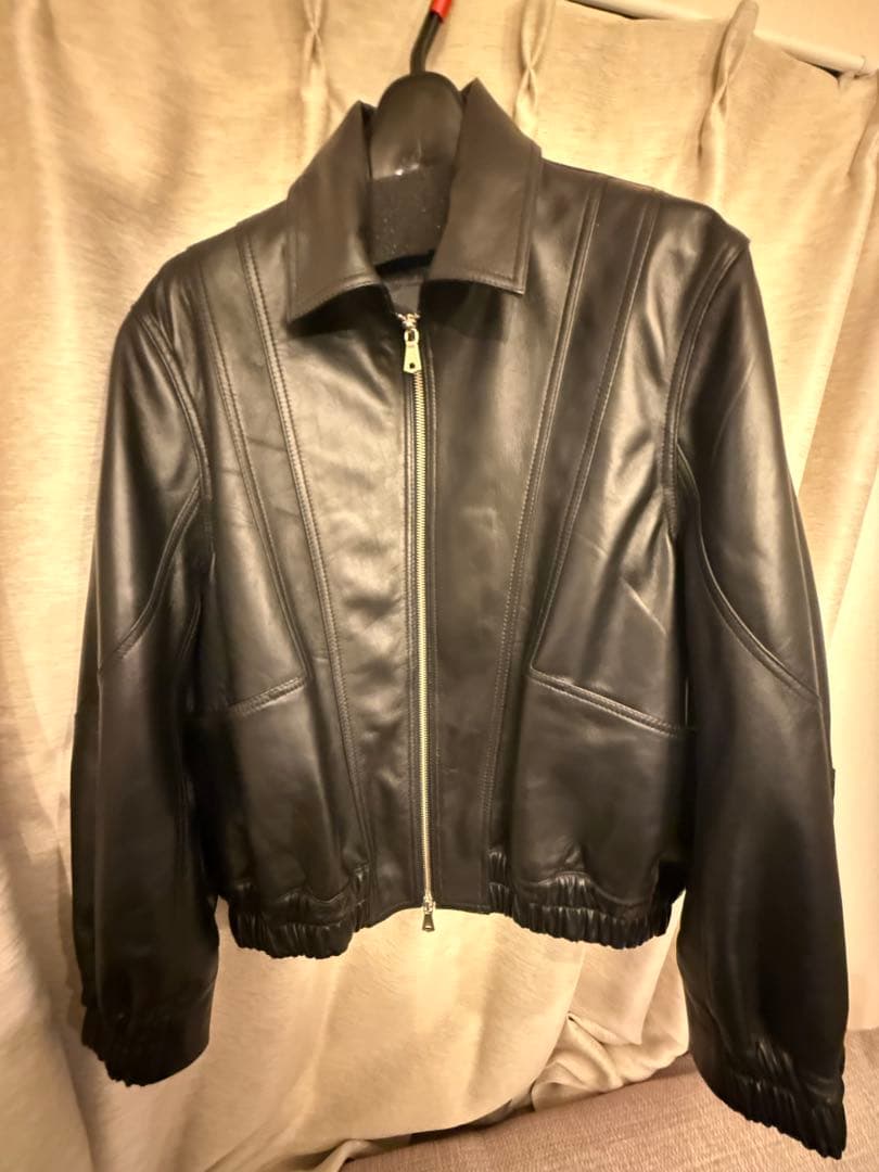 メゾンスペシャル シープレザーシングルカラーブルゾン ブラック サイズ0