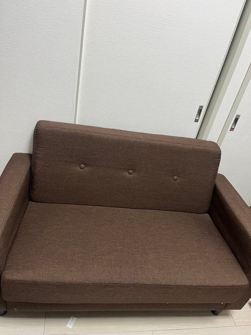 【美品】ブラウン2人掛けソファー　1人暮らし家具