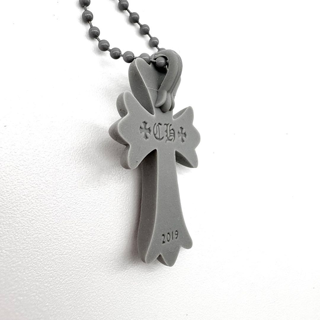 CHROME HEARTS　シリコンラバー　ネックレス　グレー　ボールチェーン