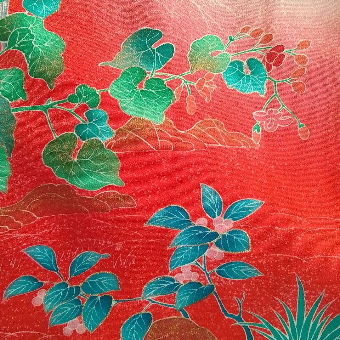 のん 着物リメイクワンピース 留袖ドレス鶴 落款あり作家物