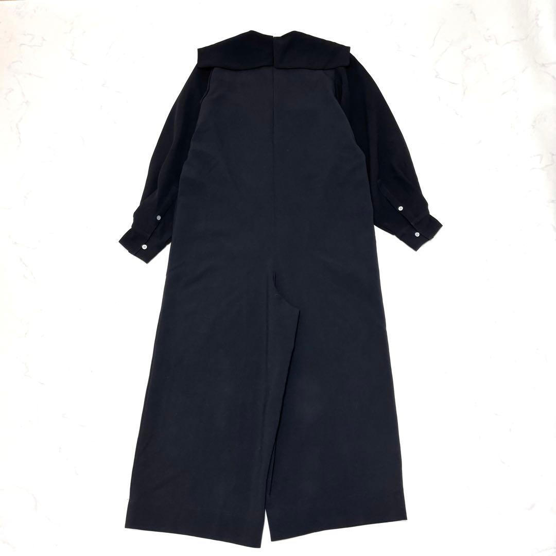 【23SS】エンフォルド BLOUSE ALL-IN-ONE 異素材切替 黒 M