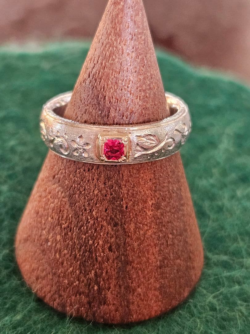 純銀×K10　スピネル　 リング