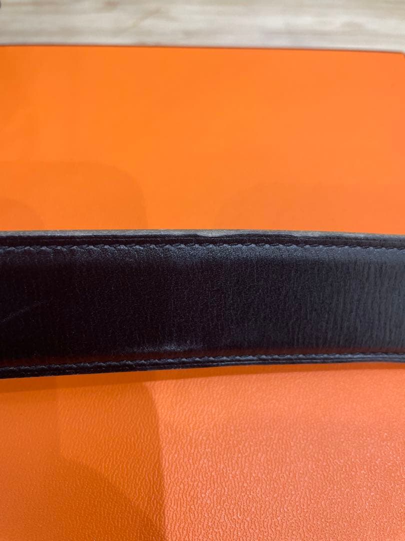 HERMES レザーベルト Hロゴ付き