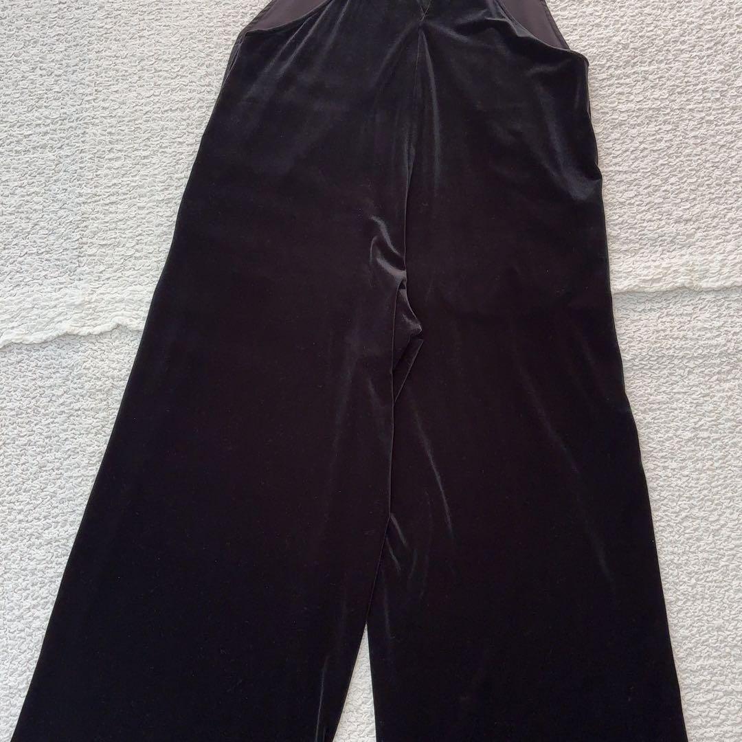 アンシェヌマン ベロア オーバーオール サロペット 黒 定価約3万円 ブラック