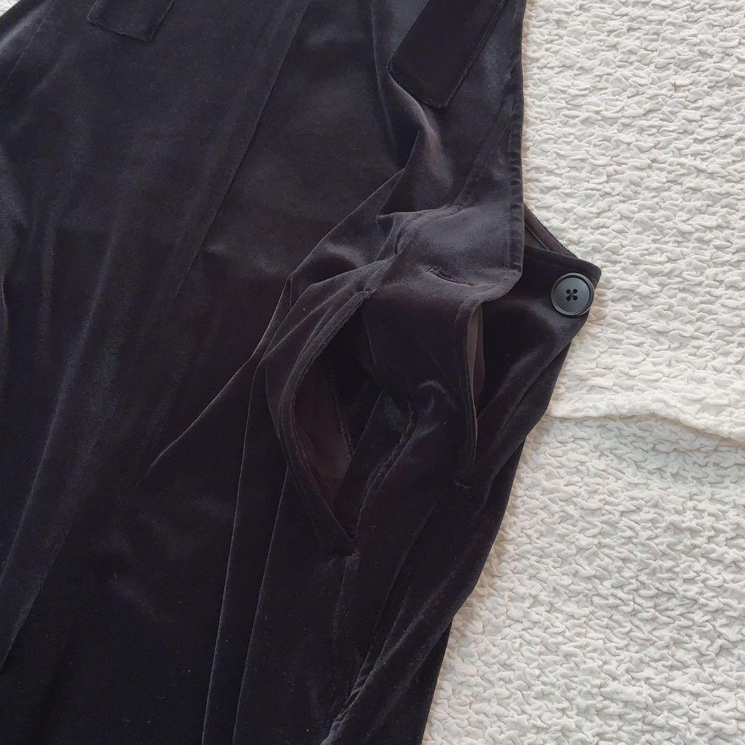 アンシェヌマン ベロア オーバーオール サロペット 黒 定価約3万円 ブラック