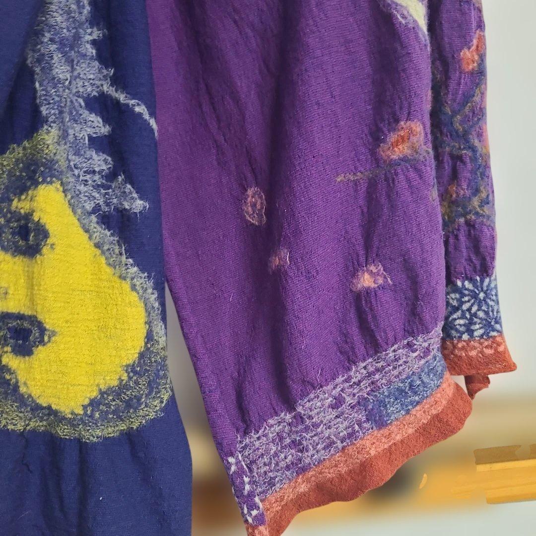 KAPITAL kapital キャピタル　縮絨ウール 大盤マフラー スマイル