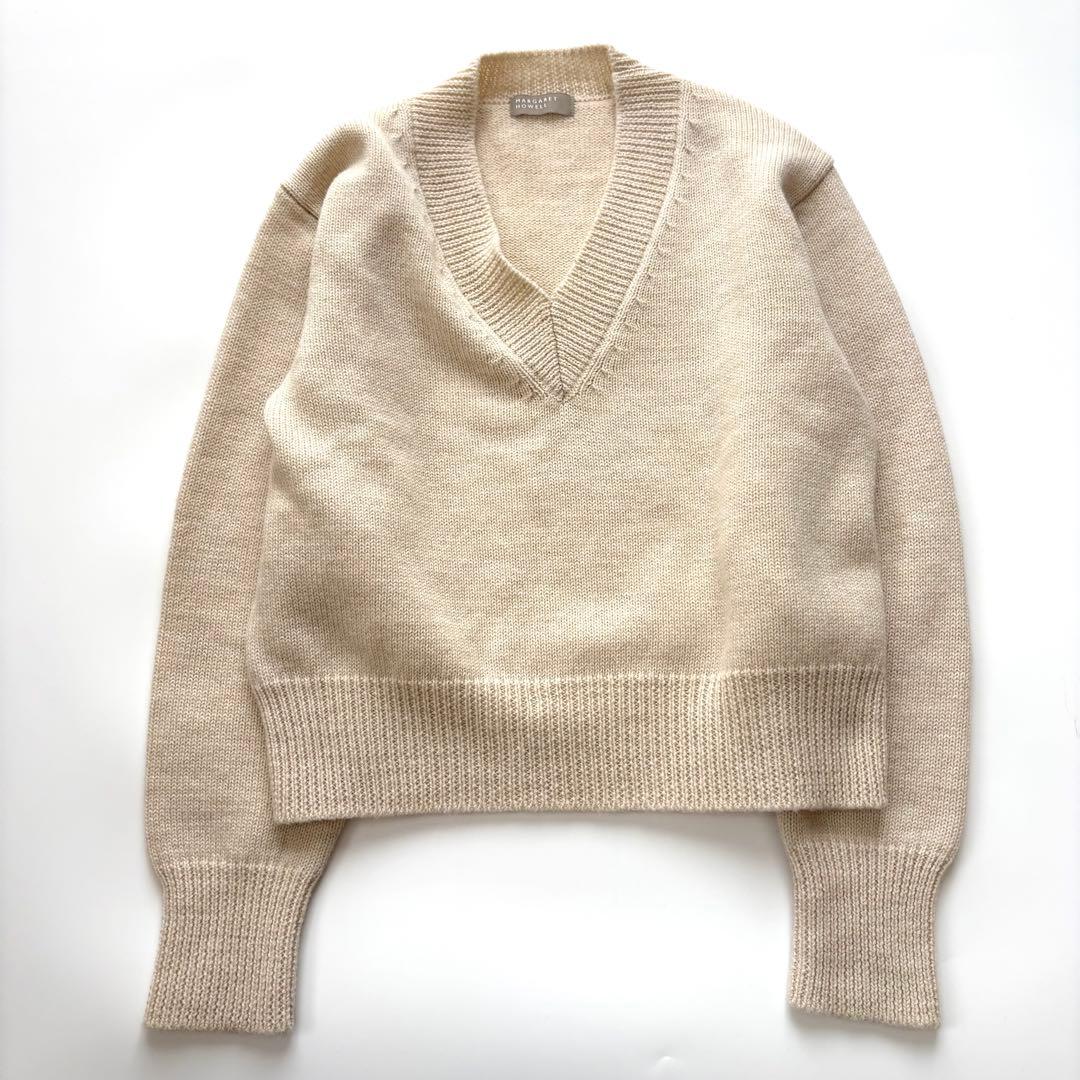 【美品】マーガレットハウエル　Vネックニット　ウール100% 2022AW