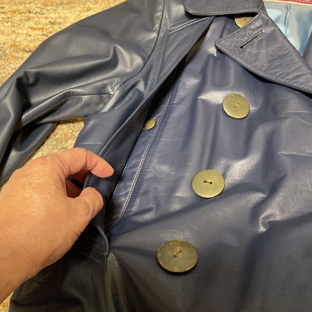 beauty:beast ネイビー レザートレンチコート　レザージャケット