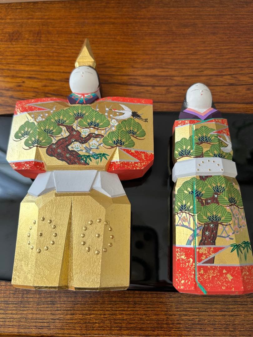 日本橋高島屋購入　最高級品　一刀彫　神泉　神泉作奈良　雛人形　立雛　20.5㎝