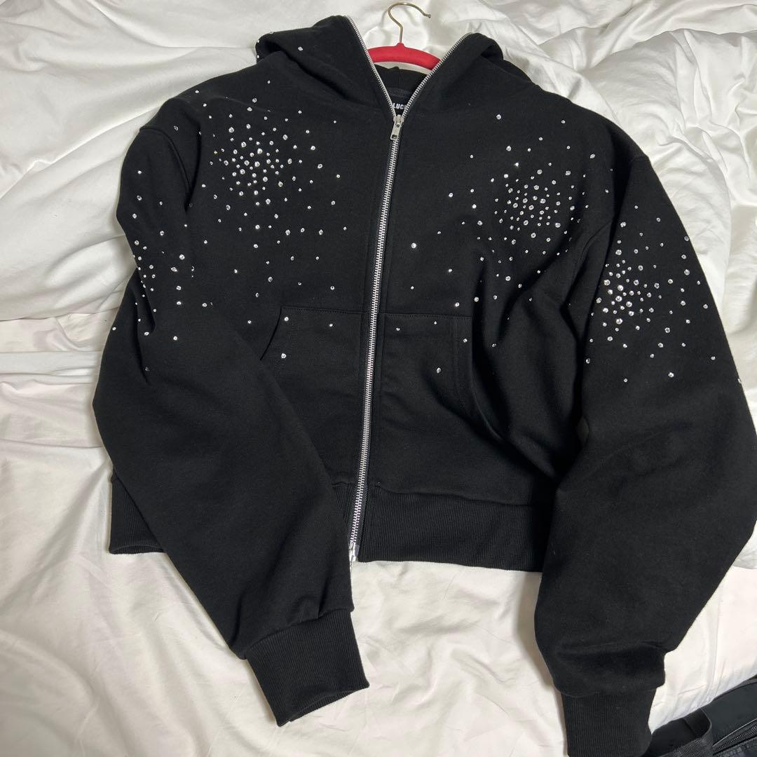 〆*様 【ラインストーンパーカー】 【定価約4万】フーディー パーカー 韓国スト